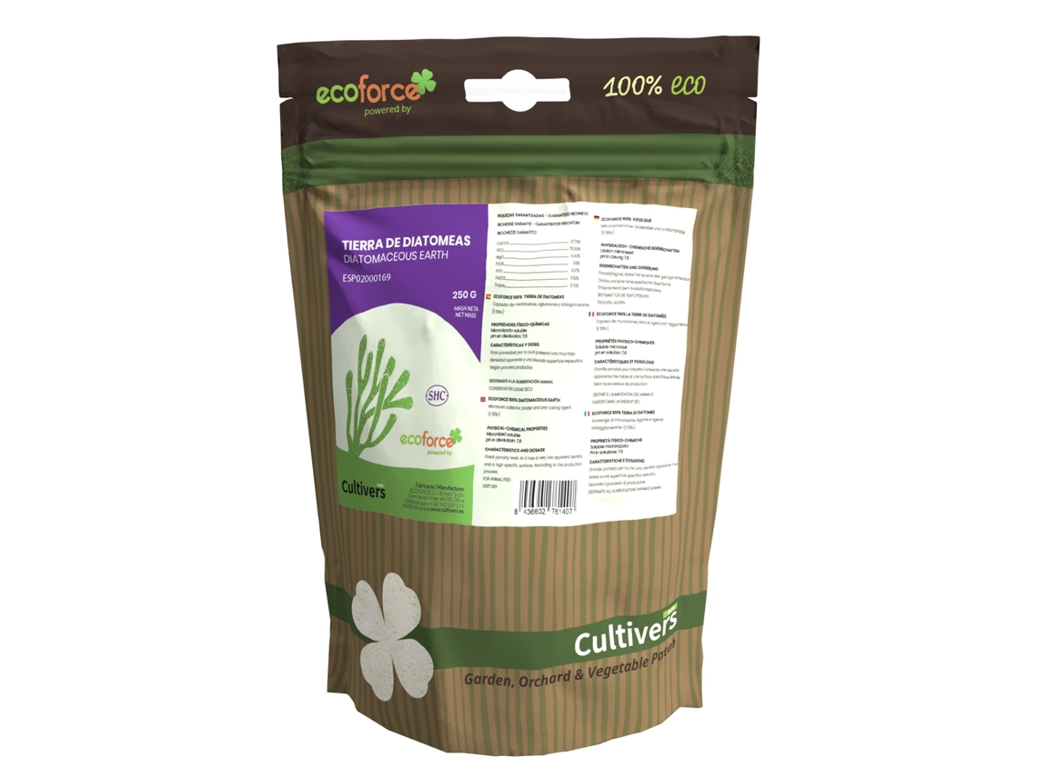 CULTIVERS Tierra de Diatomeas Micronizada 250 g 100% Natural y Ecológico.Grado Alimenticio E551C