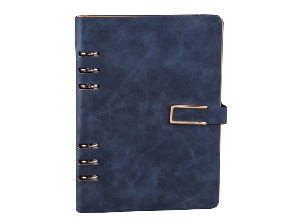 Libreta de oficina profesional, libreta de hojas sueltas, para estudiantes, con tapa de piel sintética, 6 anillas Kofihety