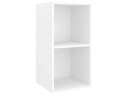 Mueble de TV de pared en madera blanca (37x37x72 cm)