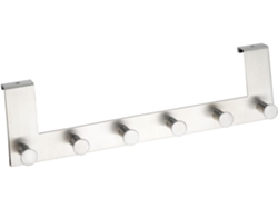 Perchero De Puerta - Toallero - Perchero Con 6 Ganchos - Acero Inoxidable - 39 X 11 X 5,5 Cm - Plata