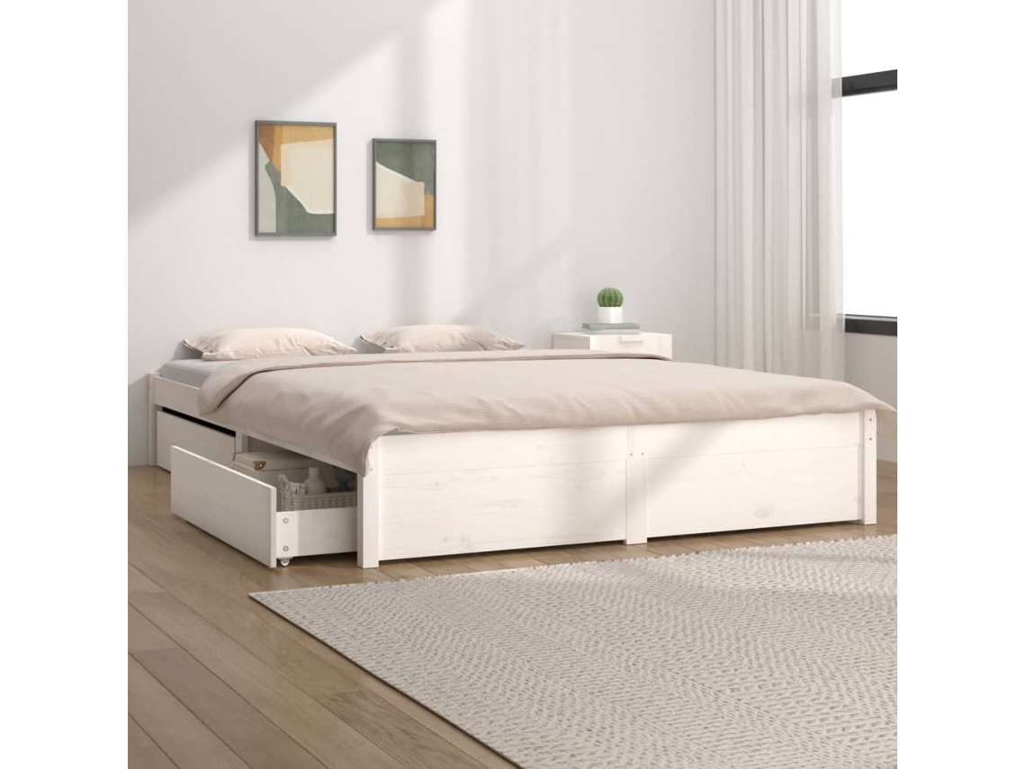 Marco de Cama con Cajones Blanco (200x200cm)