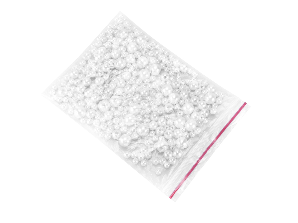 370 Piezas De Perlas Redondas Blancas De Abs Con Agujeros Para La Creación De Collares Y Pulseras.