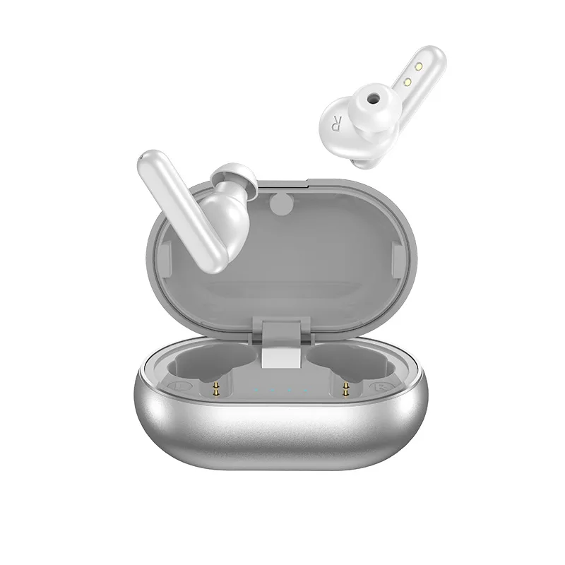 Audífonos Bluetooth Inalámbricos (blancos), Cancelación De Ruido 5.0, Controles Táctiles, Diseño Intraaural, Baja Latencia.
