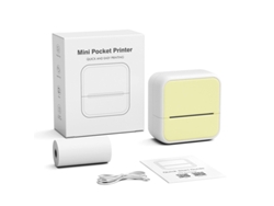 Impresora de etiquetas, impresora térmica con 1 rollo de papel adhesivo, Amarillo Chrui