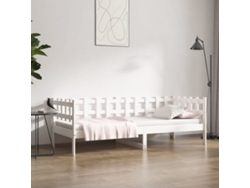 Sofá Cama Madera de Pino Macizo Blanco (90x190 cm)