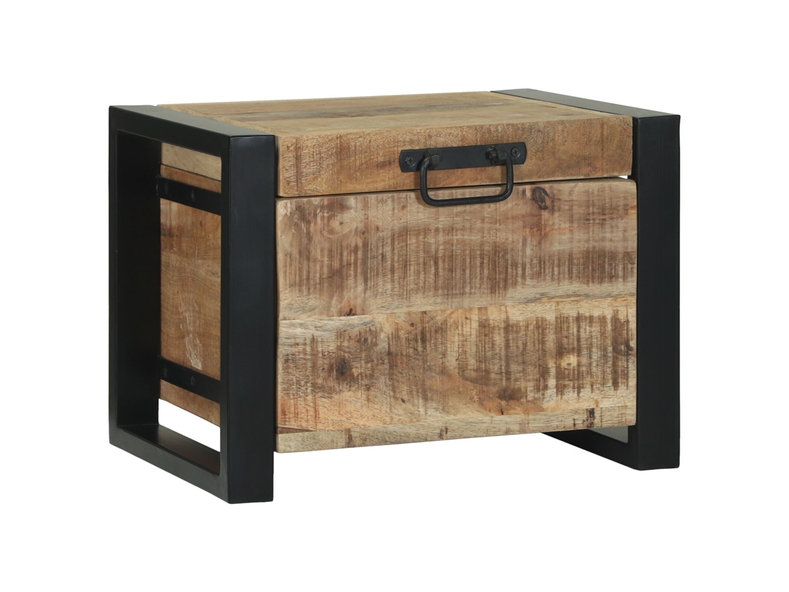 Baúl de almacenaje rústico de madera maciza de mango Vidaxl marrón (40 x 30 x 30 cm)