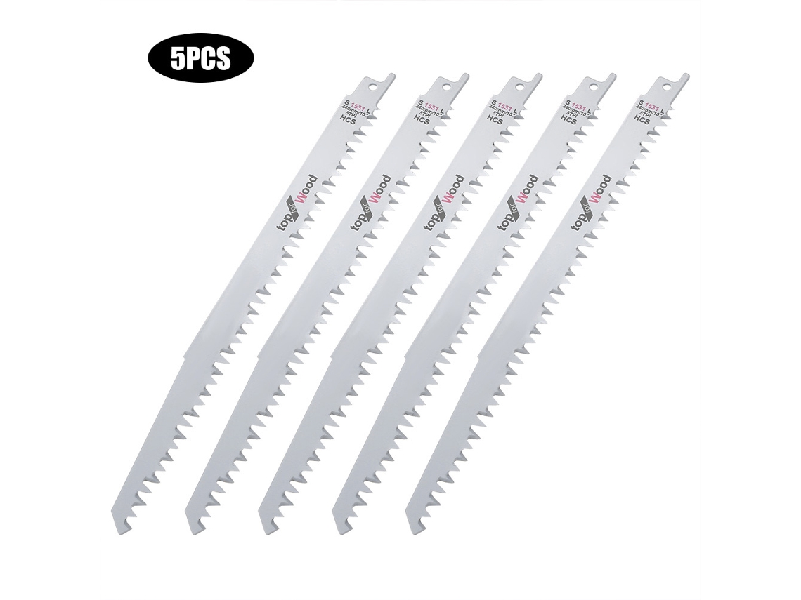 Kit de 5 hojas de sierra recíproca para carpintería metálica S1531l 240 mm/9,4 pulgadas. Accesorios para herramientas eléctricas.
