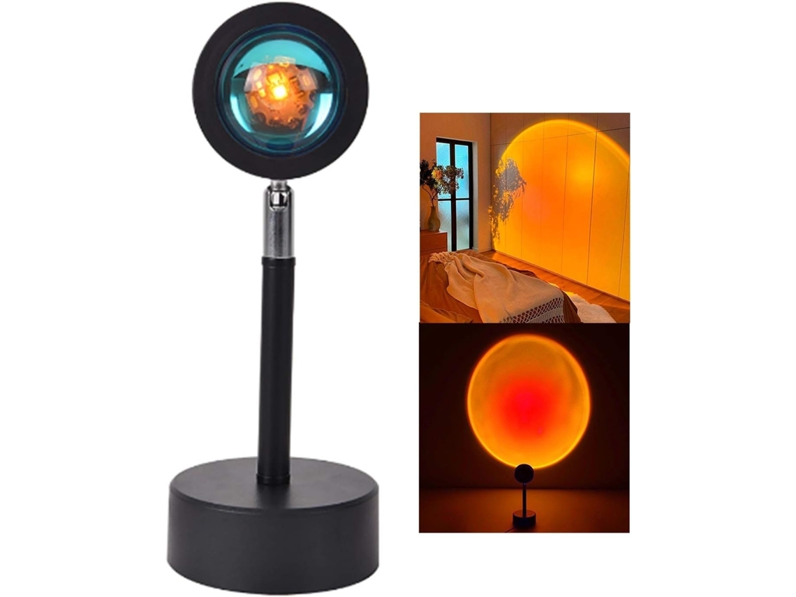 Proyector Led De Puesta De Sol, Luz Eterna, Arcoíris Con Halo Rojo