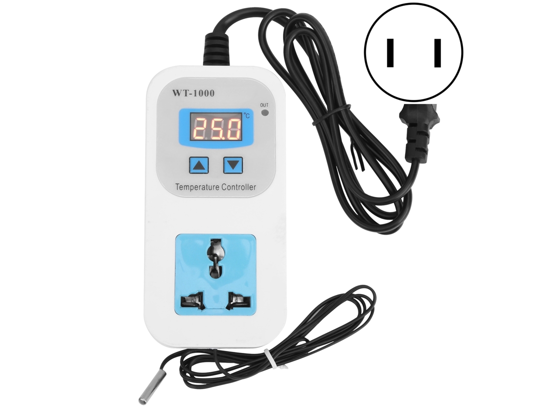 Control Electrónico Automático De Temperatura Ajustable, Enchufe De 10 A, Modelo Wt-1000
