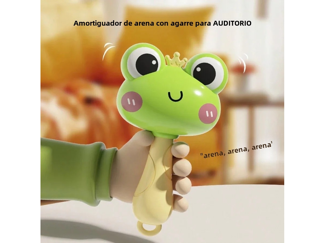 Martillo de arena de plástico para niños con sonido claro y aspecto brillante (rana)