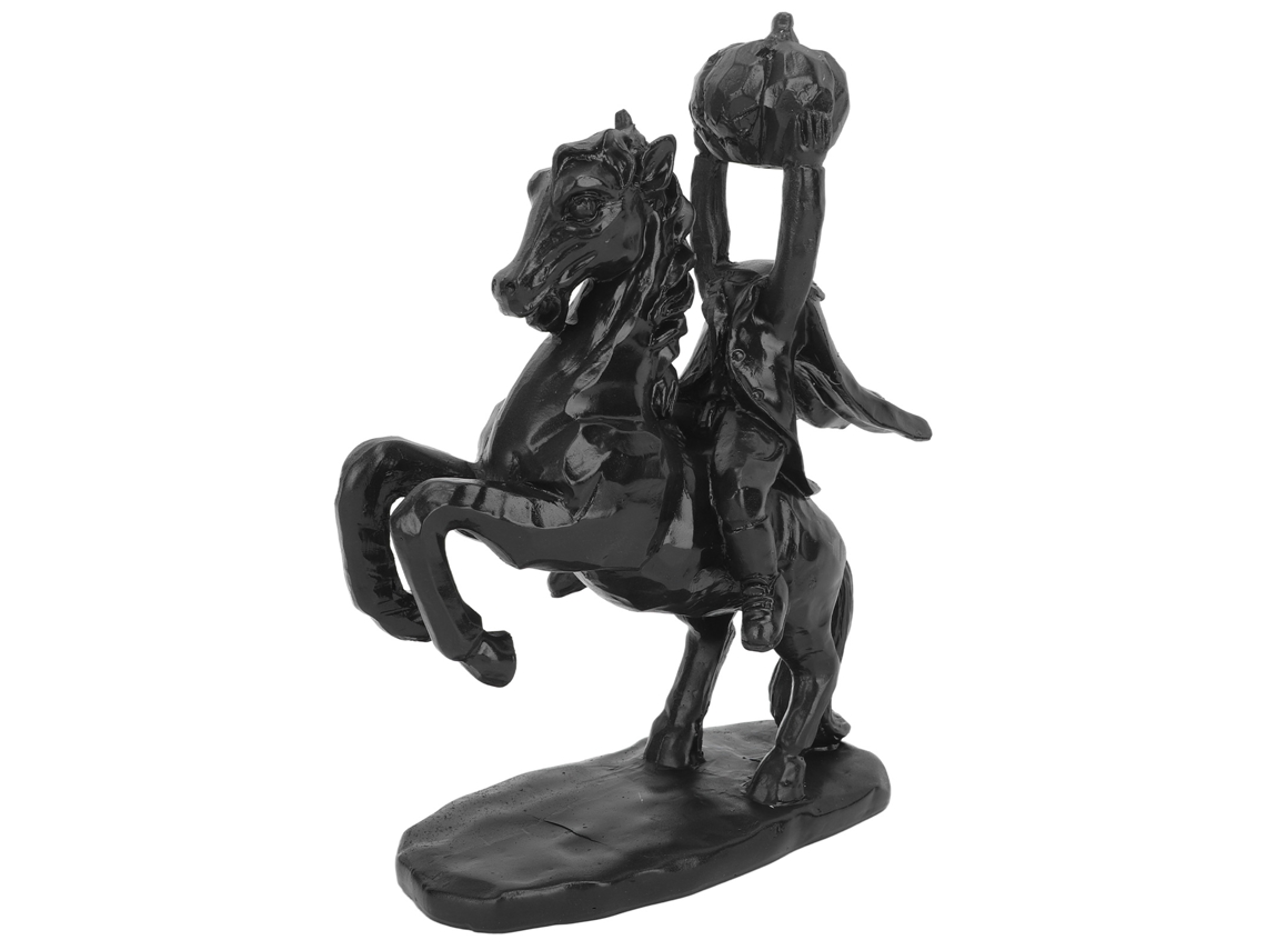 Estatua Del Jinete Sin Cabeza Con Calabaza, Decoración De Halloween, Hecha A Mano, Resina Negra, 22 Cm