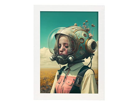 NACNIC Poster Pensativo En Estilo Surrealismo Cinematográfico Ilustraciones Y Grabados De Historieta Abstracta Y Artística A3 Marcos Blancos