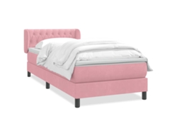 Maison Exclusive - Cama Box Spring Con Colchón Terciopelo Rosa 90x220 Cm