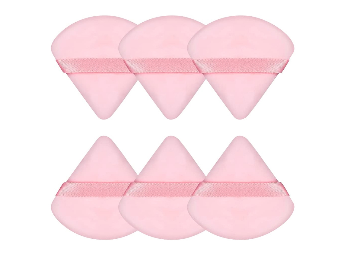Esponja Triangular Macia Para Pó Facial E Corporal, Veludo Para Maquiagem E Base
