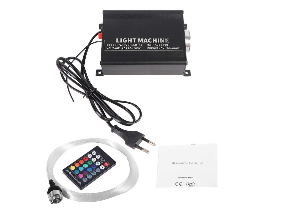 Bj-kit De Decoração De Teto Com Fibra Óptica Led Rgbw 16w Com Motor De Luz, Cabos E Controle Remoto