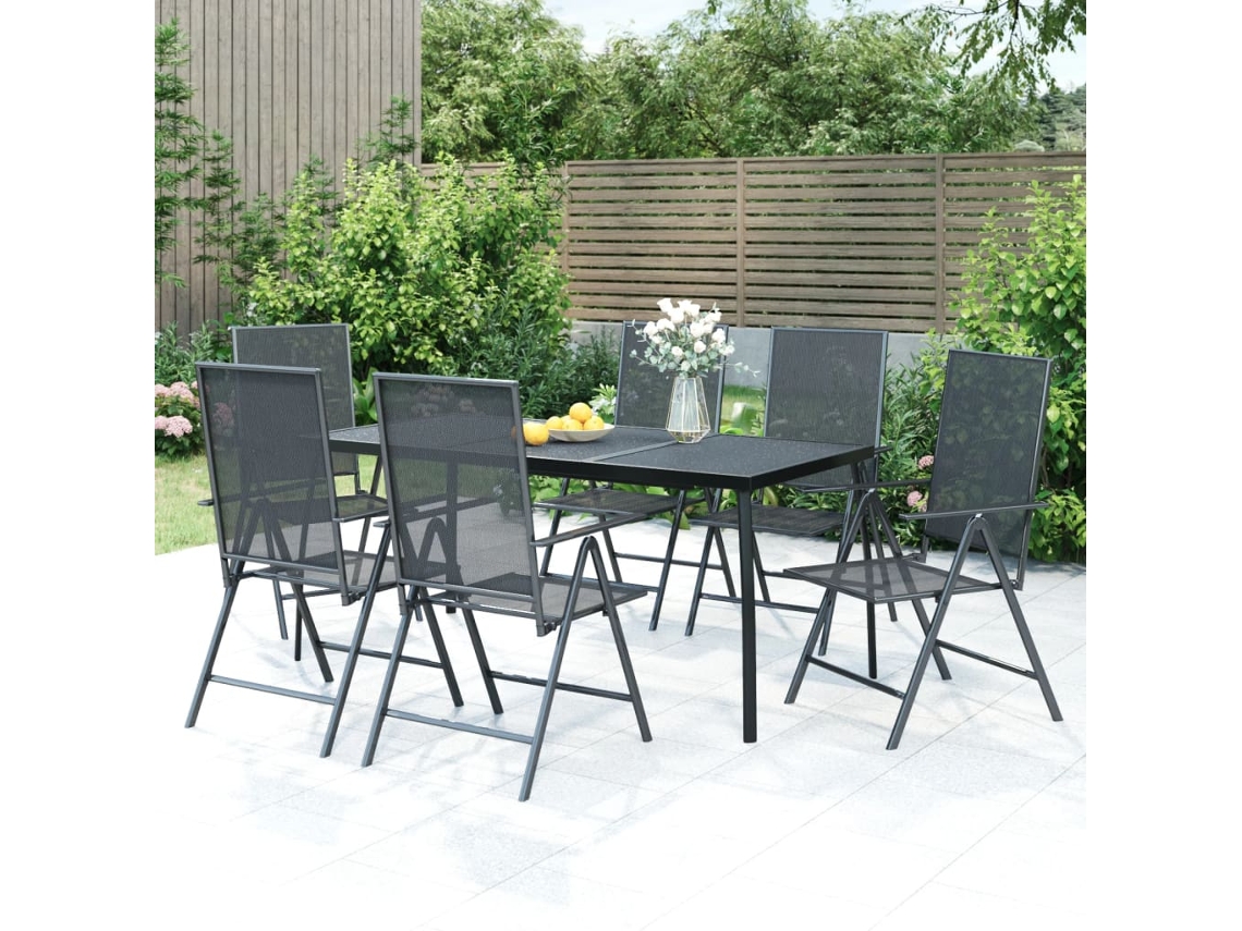 Conjunto de comedor de jardín de 2 piezas en acero antracita Dkd Home Decor