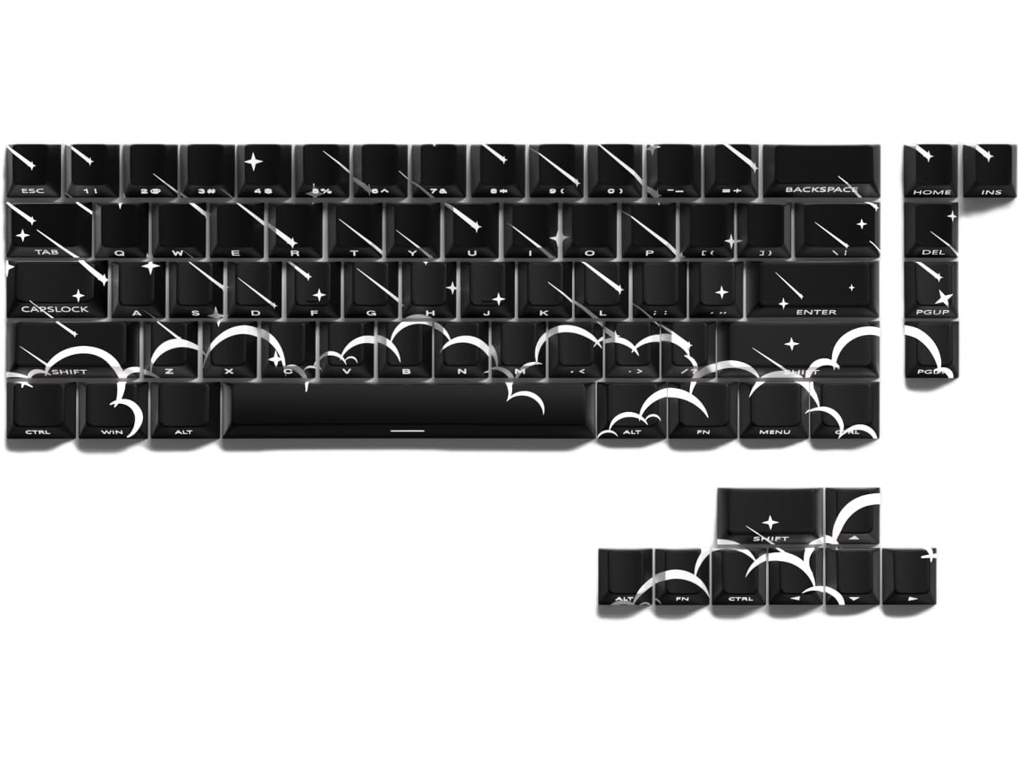 Teclado Mecánico Iluminado De 74 Teclas Con Diseño De Lluvia Estrellada, Retroiluminación Lateral.