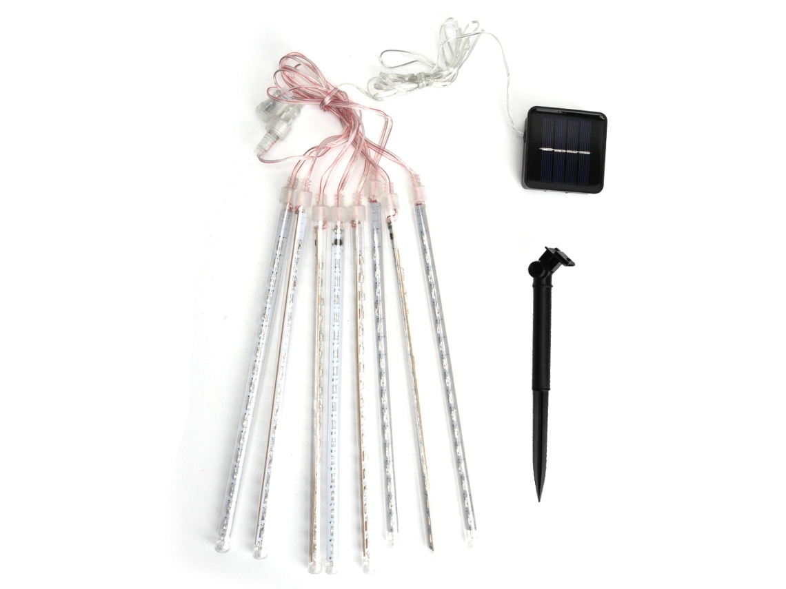 Luces solares navideñas de 30 cm con cadena de estrellas luminosas para exteriores, impermeables, decoración DIY (coloridas)