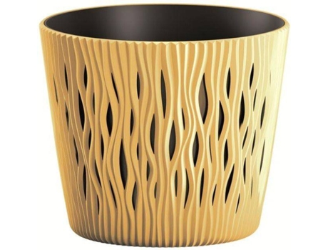 Maceta PROSPERPLAST Sandy Round (Amarillo - 12.8 x 12.8 x 11.1 cm)