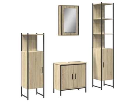 Conjunto 4 de muebles de baño VIDAXL contrachapada roble Sonoma