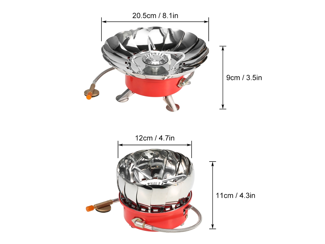Hornilla De Gas Para Camping Con Encendido Piezoeléctrico A Prueba De Viento Y Manguera Extendida Para Barbacoa De Camping.