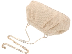 Bolsa Clutch Feminina Elegante Em Tecido Trançado, Mini Bolsa De Malha Com Corrente, Design Plissado Para Ocasiões Noturnas.