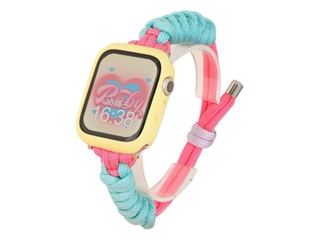 Correa de reloj inteligente para Apple Watch Ultra 49 mm Correa de nailon con nudo giratorio (verde menta, rosa y rojo)