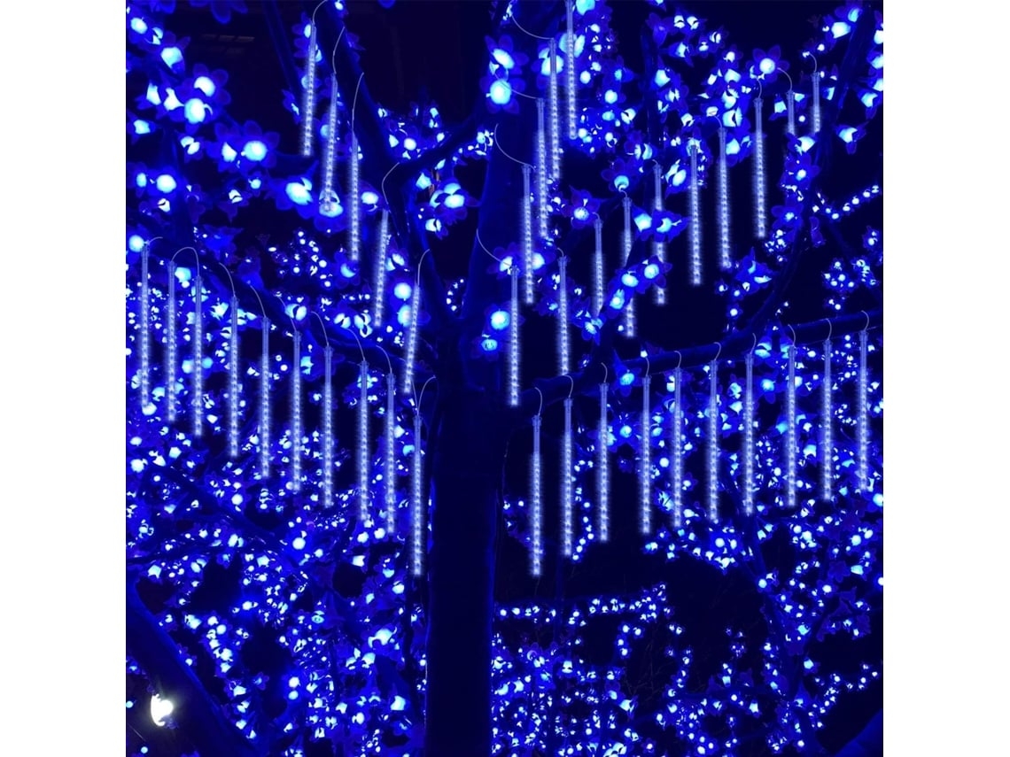 Lámpara LED impermeable con forma de meteorito, apta para duchas exteriores, 30 cm, 8 bombillas, 192 bombillas LED, apta para árboles de Navidad.