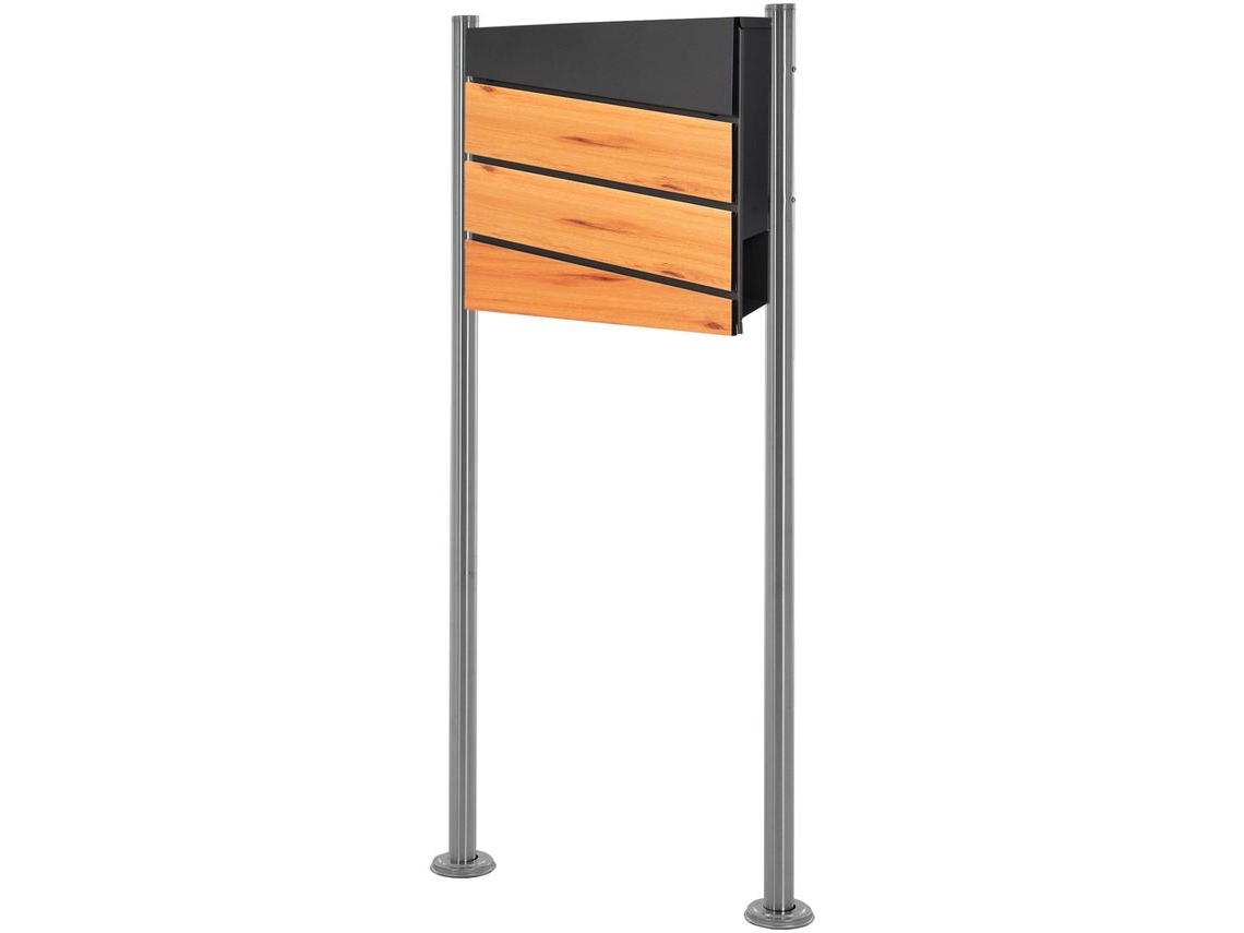 Buzón 37x36,5x11 cm antracita/madera acero ML-DESIGN