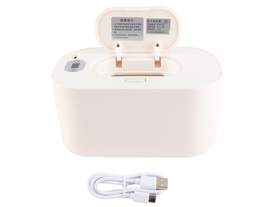 Calentador Portátil Usb Para Toallitas Húmedas De Bebé Con Dispensador De Control De Temperatura De 45 A 65 °c, Blanco.