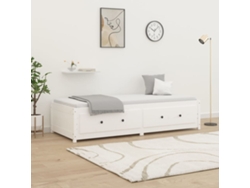Sofá Cama De Madera Maciza De Pino Blanco 90x190 Cm