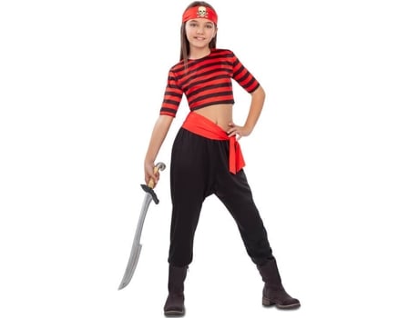 Disfraz de Niña DISFRAZZES Pirata Top A Rayas (Talla: 7 a 9 años)