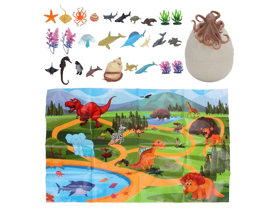 Ats-juguetes De Animales Marinos 27pcs Modelos De Animales Marinos Simulados Educatsivos Para Niños Con Juguete De Huevo