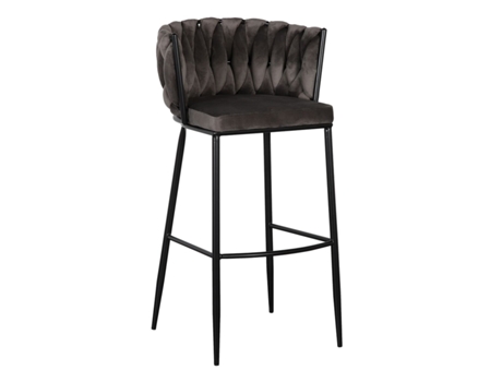 Taburete 57 x 57 x 104 cm Tejido Sintético Negro Gris Metal