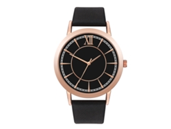 Reloj De Cuarzo Para Hombre Y Mujer Con Sencilla Correa De Piel Sintética Negra.