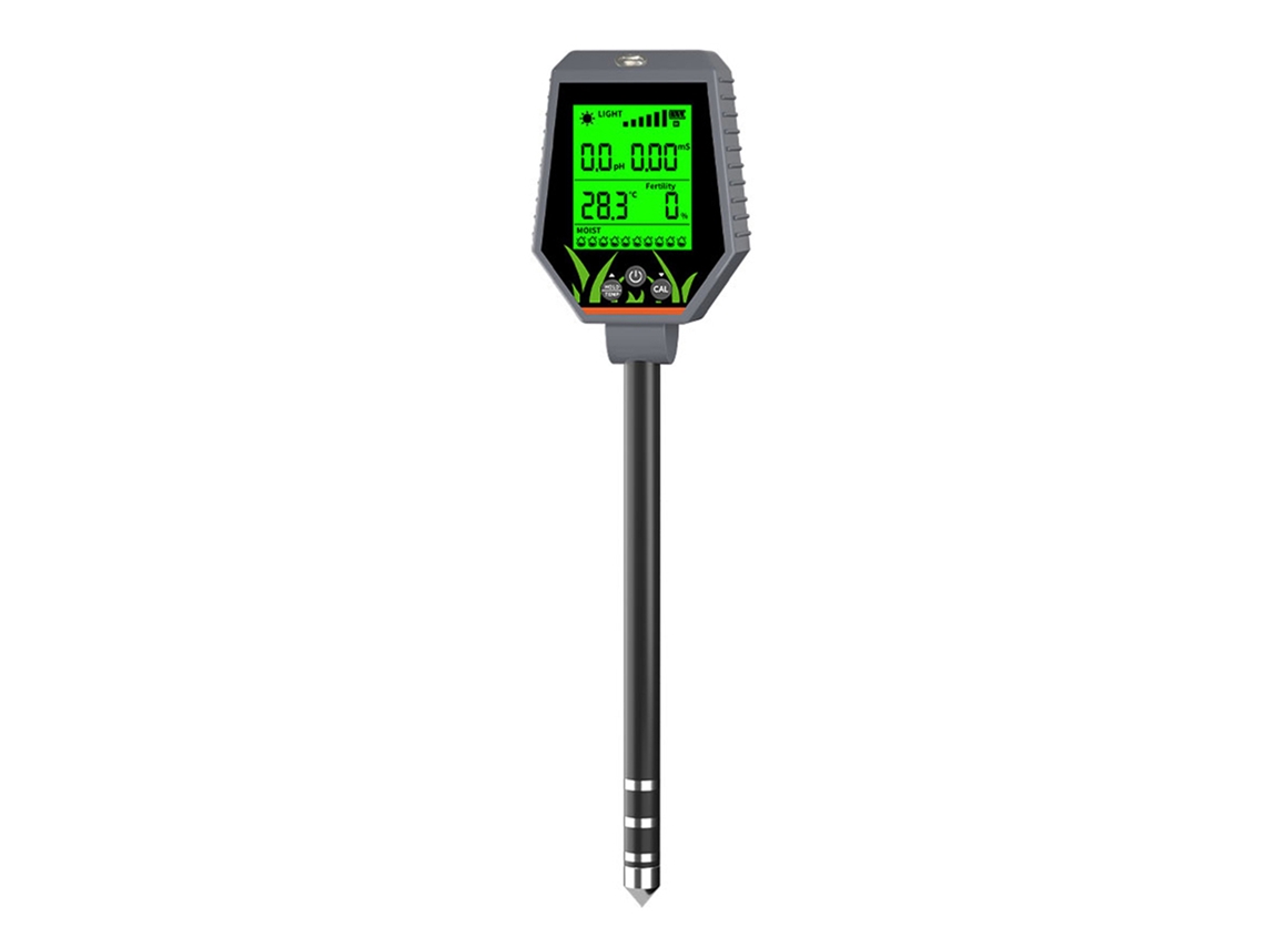 Analizador De Suelo 6 En 1: Ph/ec/humedad/fertilidad/luz/temperatura Con Panel Móvil