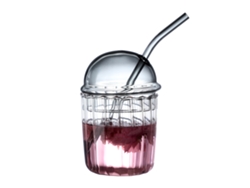 Vaso reutilizable para café helado con tapa de cúpula, vaso de boca ancha con pajita recta, vaso ecológico para café helado.