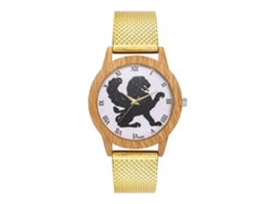 Reloj Analógico De Cuarzo Con Lujosa Pulsera De Malla De Acero Para Mujer Y Hombre (dorado)