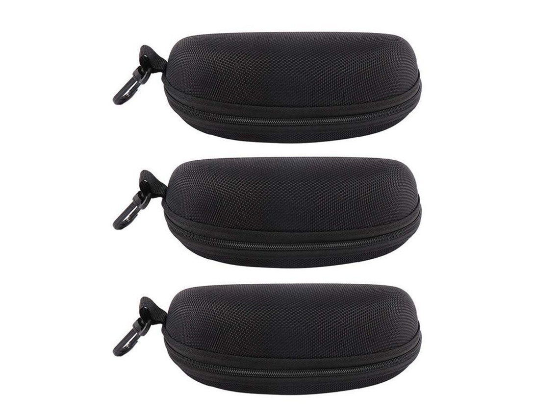 Estuche Para Gafas De 3 Piezas Con Cremallera, Modelo 2025. Tamaño Adecuado: 16,5 X 7,5 Cm. Color Negro.