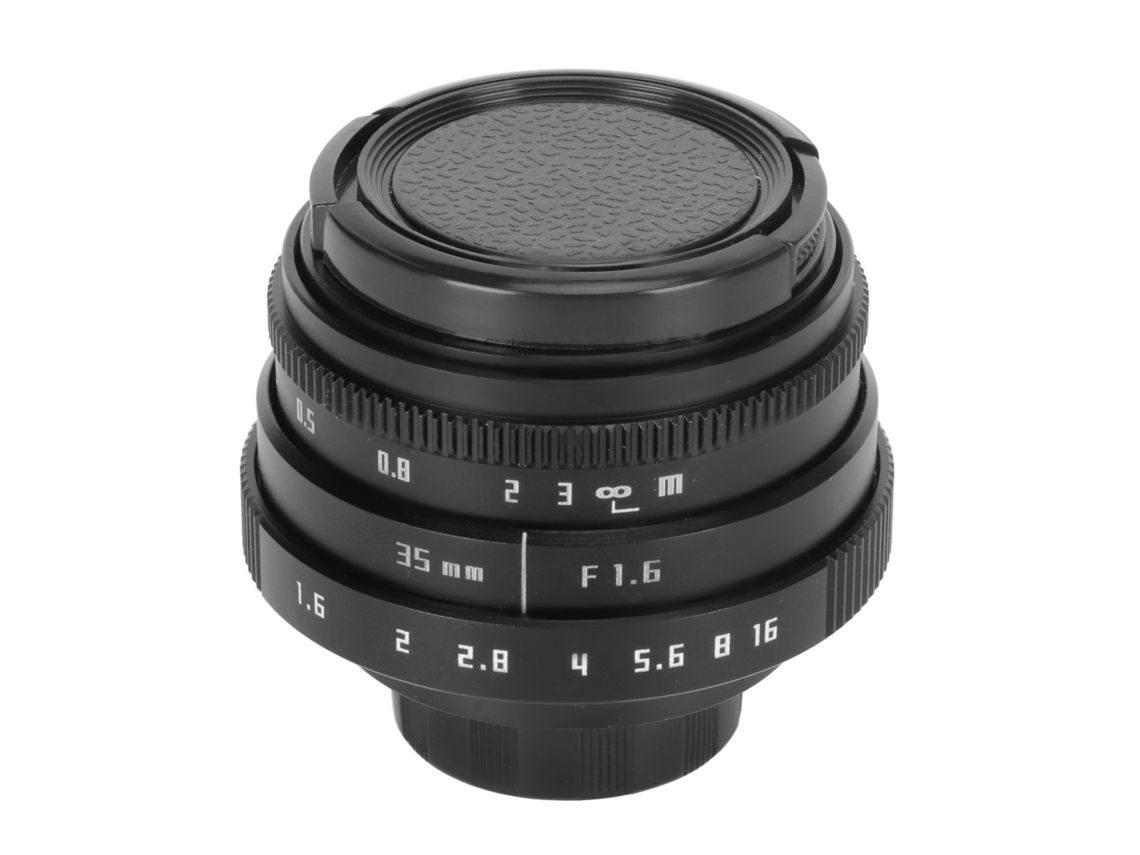 Objetivo De 35 Mm F1.6 De Gran Apertura Con Montura C Y Enfoque Manual Para Cámaras Sin Espejo, Color Negro.