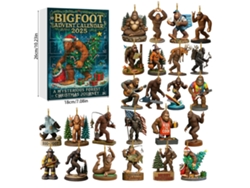 Se acerca la Navidad 2025, Calendario Bigfoot con Caja Sorpresa, Colgantes Acrílicos para Árbol de Navidad de Viajes de Aventura