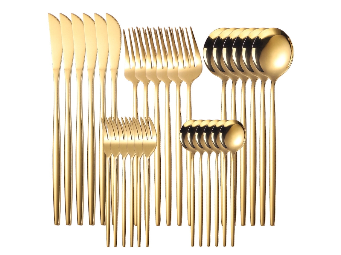 Conjunto de Talheres de Aço Inoxidável 30 Und GERTIZ