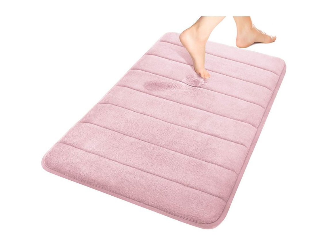 Tapete De Baño De Espuma De Memoria Grande 80x50 Cm Suave Absorbente Anti-deslizante Azul
