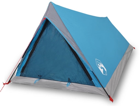 Tienda de campaña 2 personas tafetán 185T azul 200x120x88/62 cm