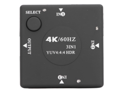 Comutador De Interface Multimídia Hd 2.0 3x1 4k 60hz Para Home Theater 3 Entradas 1 Saída