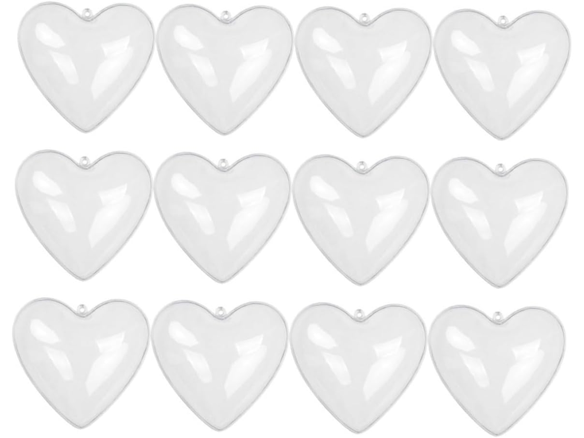 12 Bolas Transparentes Con Forma De Corazón Para Rellenar