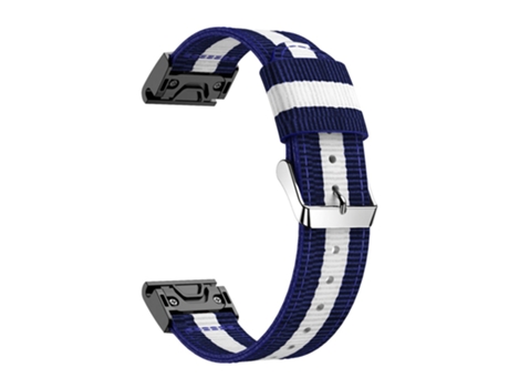 Correa de nailon para Garmin Fenix 5 - azul/blanco/azul