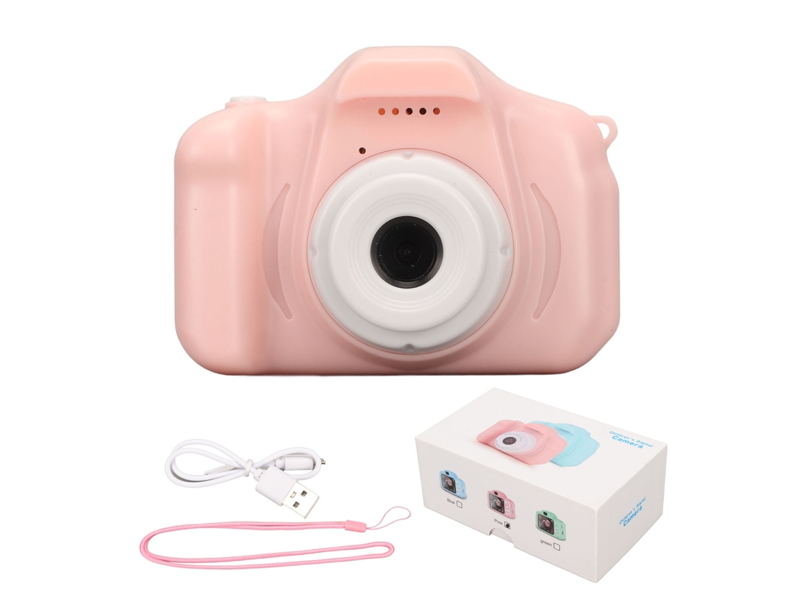 Cámara digital de 8 MP para niños, pantalla IPS de 2 pulgadas, rosa, para viajes al aire libre.