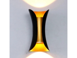Omni-lámpara De Pared Interior Exterior 10w Moderna Led 3000k Ip65 Aluminio Negro Oro Para Dormitorio Salón Pasillo