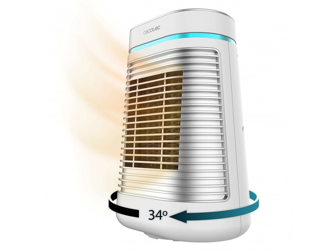 Cecotec Calefactor Cerámico De Sobremesa Readywarm 1550 Max Ceramic Rotate White. Manual 1500 W, Oscilación